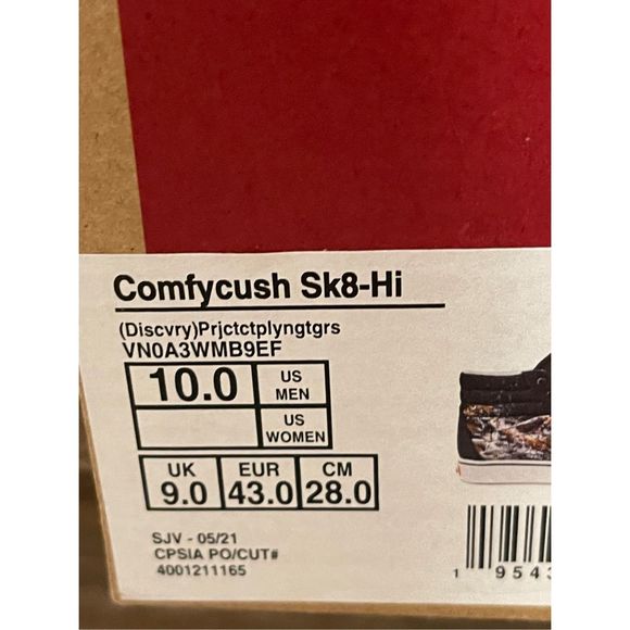 Vans Sneakers Sk8 Hi Comfycush Discovery Channel Project Cats Tigers Mens 10 New - Picture 12 of 12